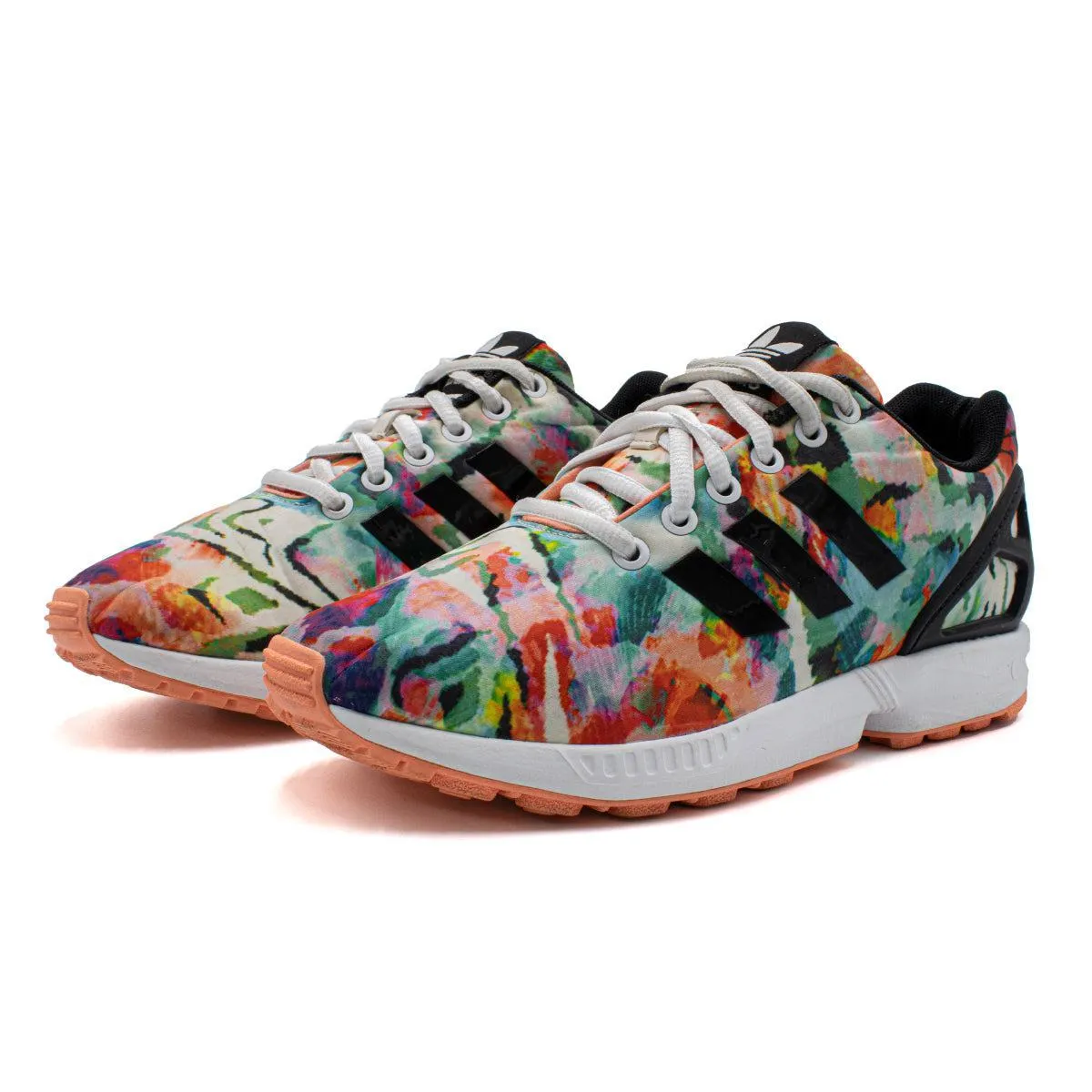 Adidas Zx Flux Watercolor Sport Shoes Fabric Multicolour Colour For Women