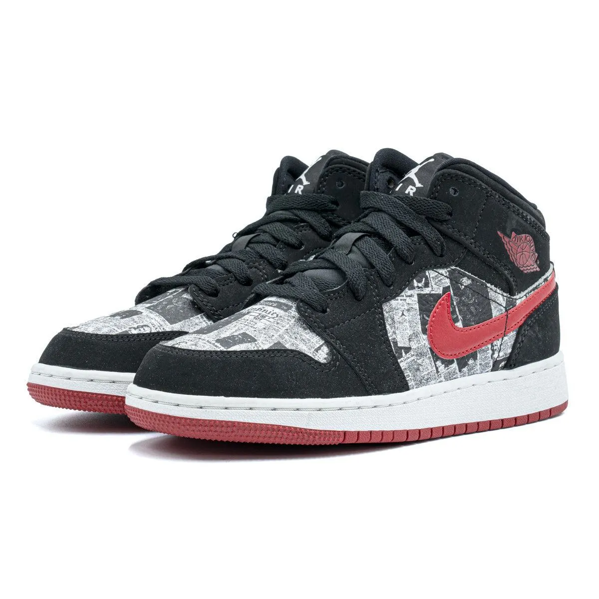 Air Jordan 1 Newspaper Sneakers Fabric Multicolour Colour For Kids