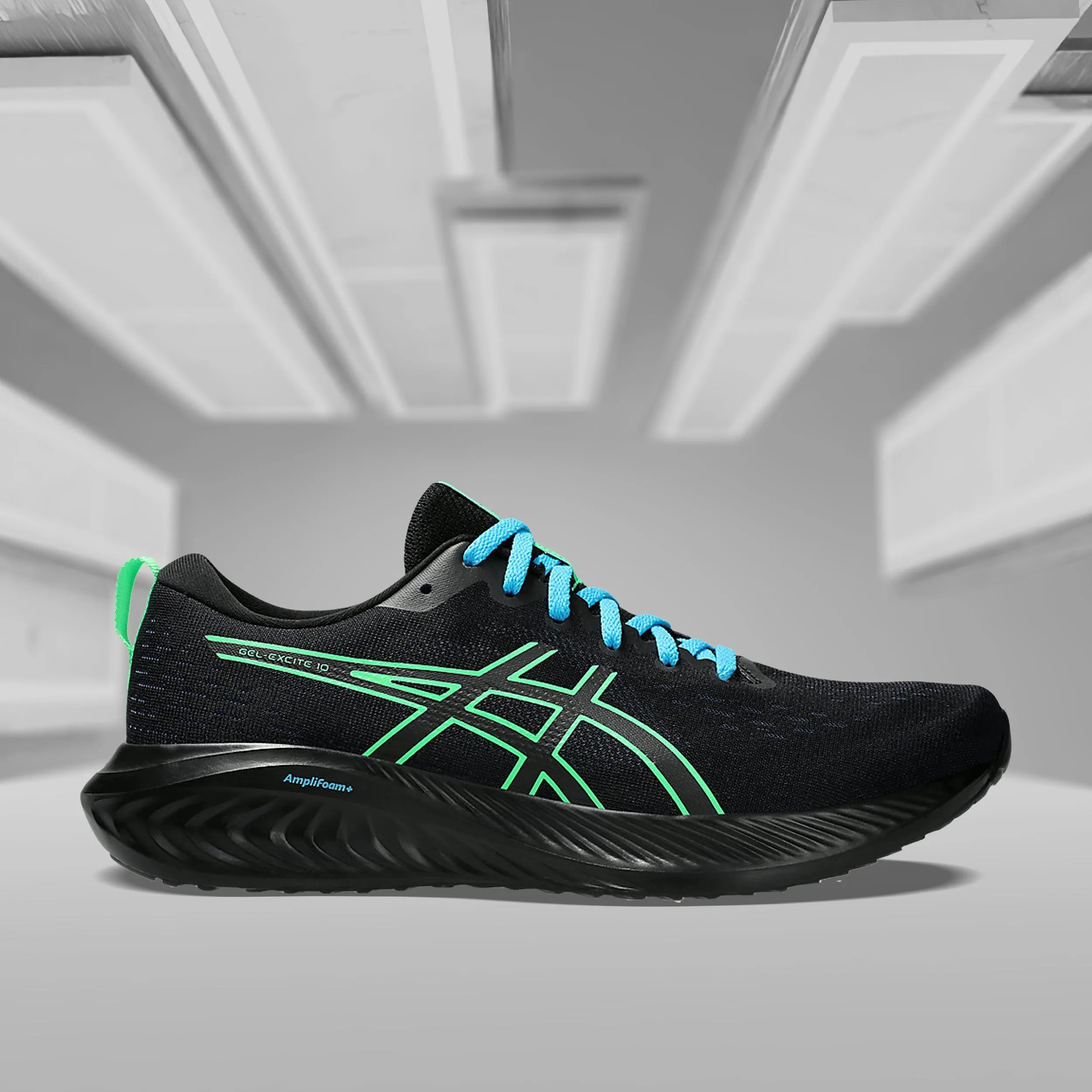 ASICS GEL-EXCITE 10 (M) - (BLACK/NEW LEAF) RUNNING SHOES