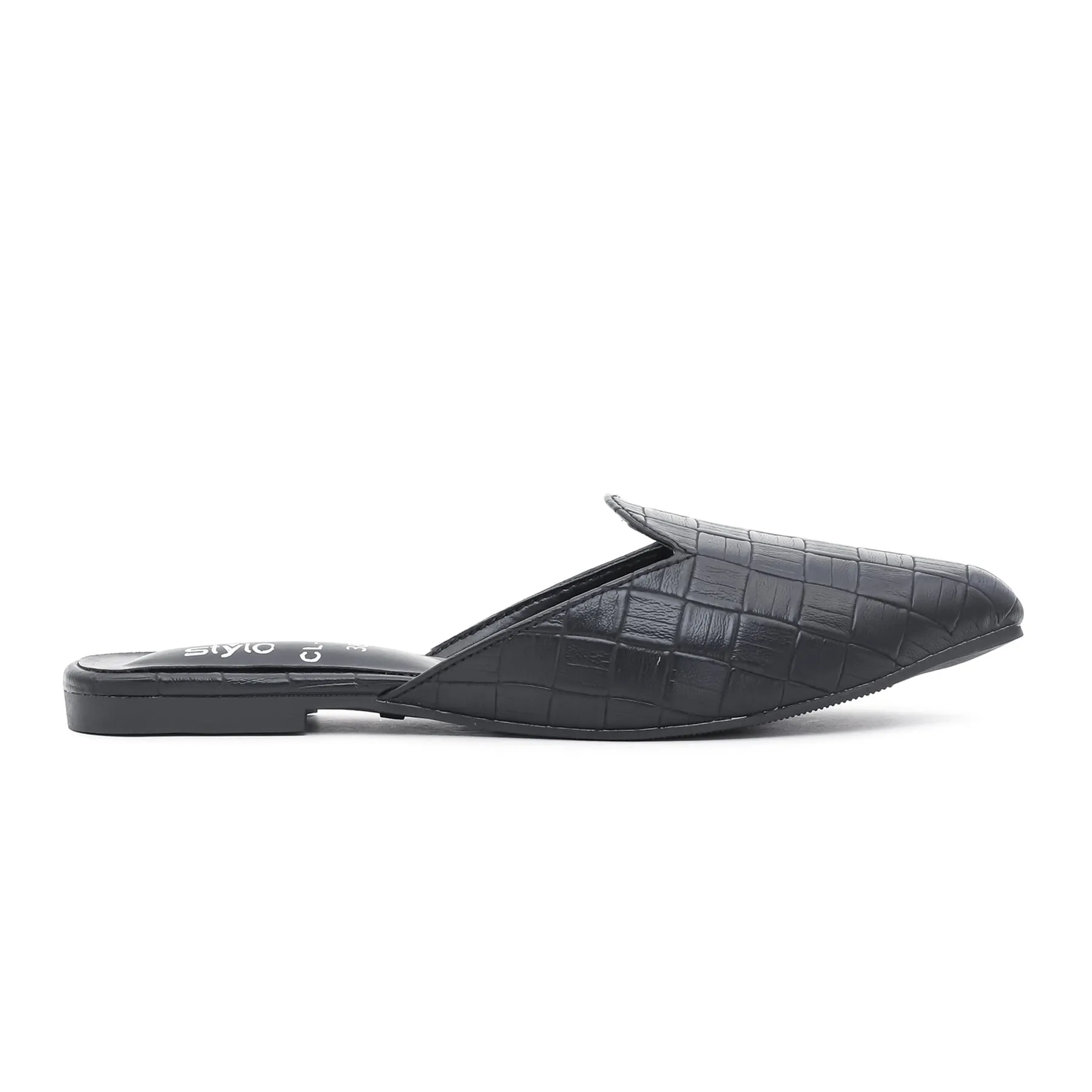 Black Casual Back Open Slippers CL1502