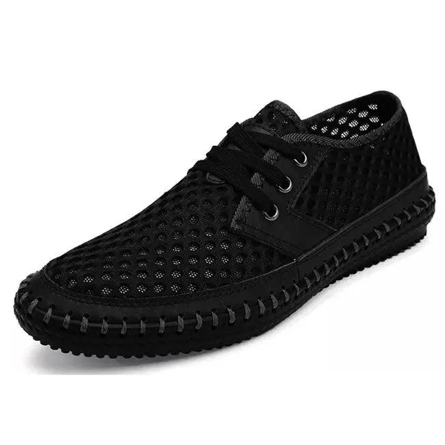 Black Green Men's Casual Shoes Breathable Loafers Soft Comfortable Flats