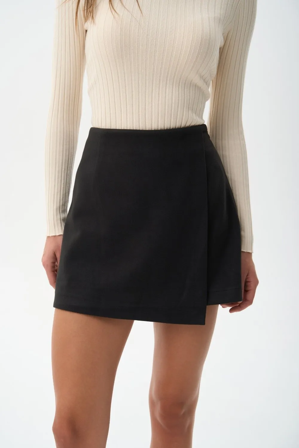 Black High Waist Asymmetric Skirt