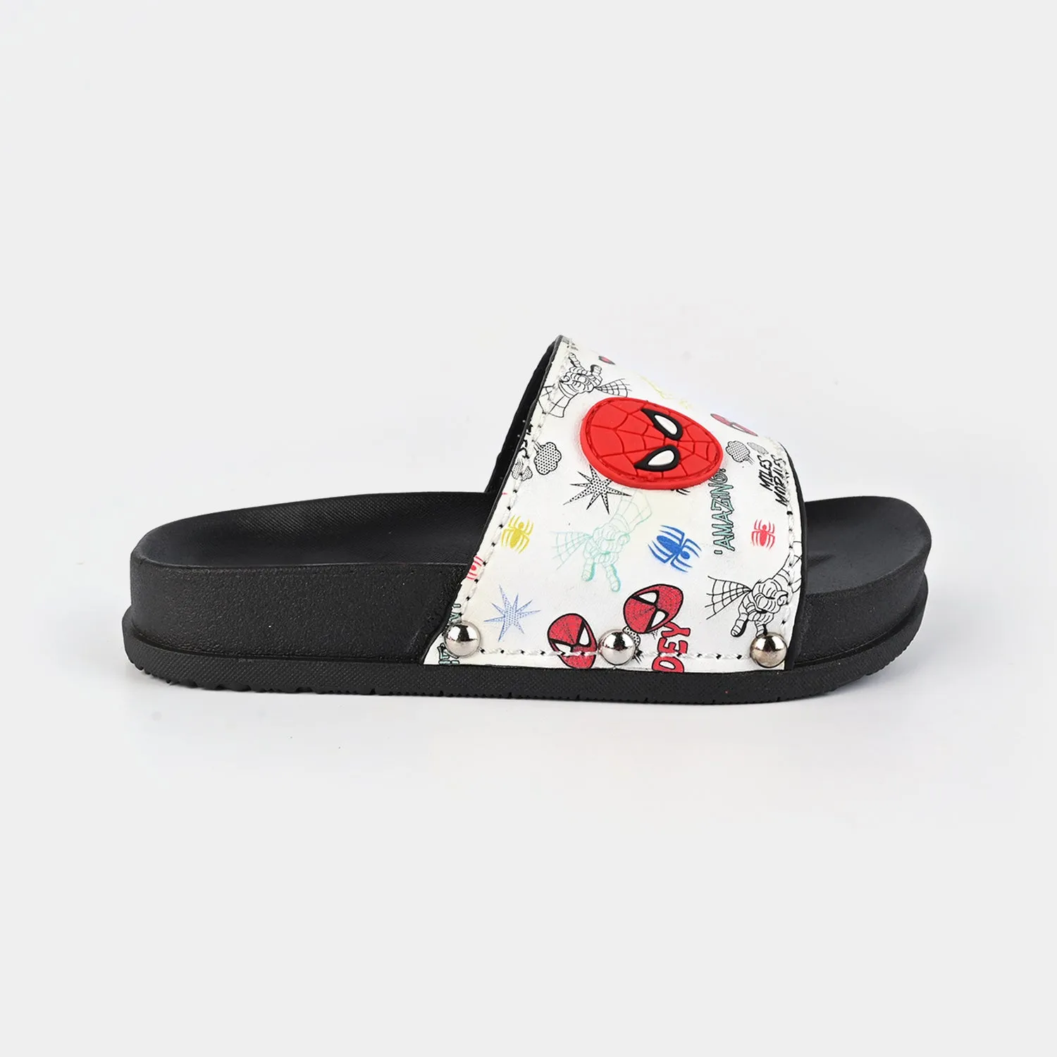 Boys Slipper SF-08- Black/White