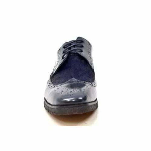 British Walkers Charles Men's Navy Blue Leather Oxford Loafers