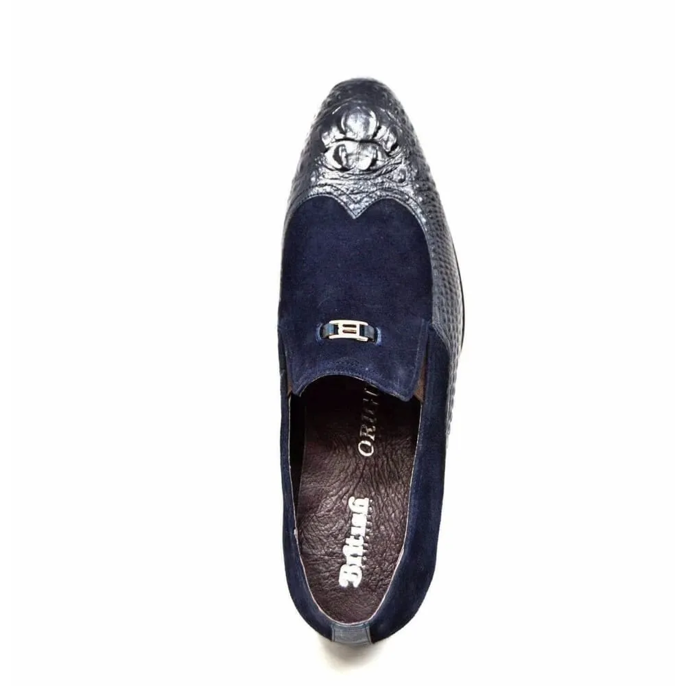 British Walkers Men's Shiraz Navy Blue Leather Loafers