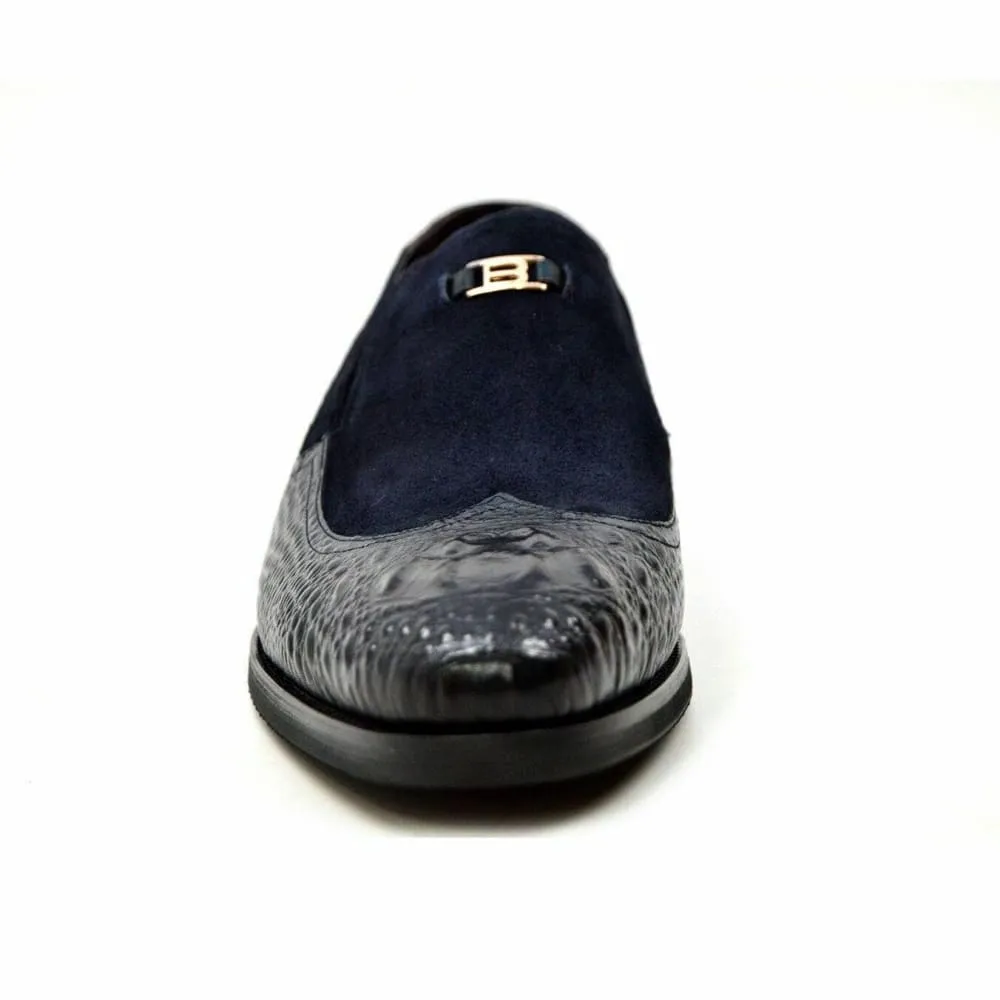 British Walkers Men's Shiraz Navy Blue Leather Loafers