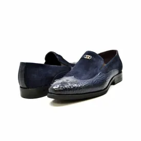 British Walkers Men's Shiraz Navy Blue Leather Loafers