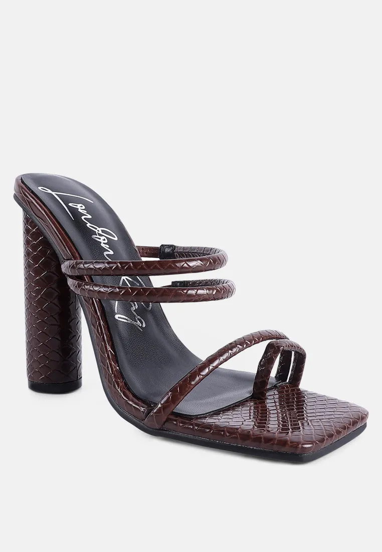 Dandelion High Block Heeled Croc Sandals