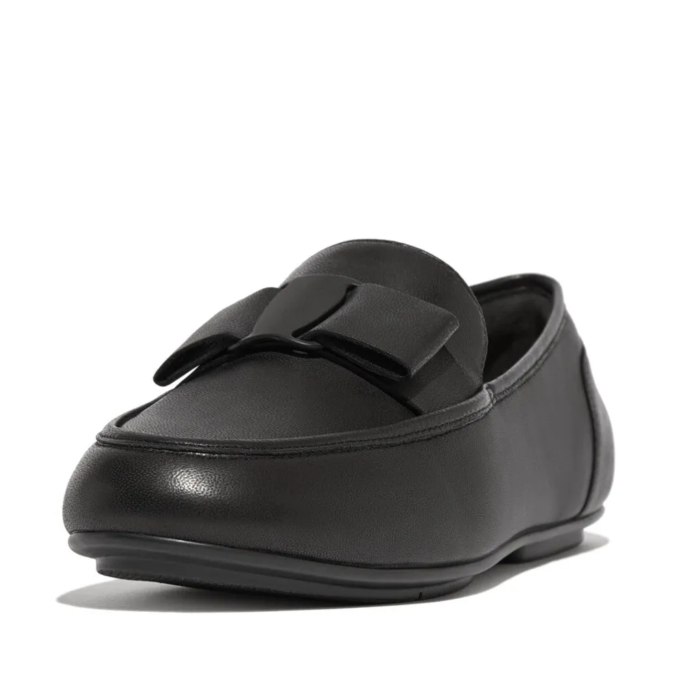 FitFlop Allegro Bow Leather Loafers Black