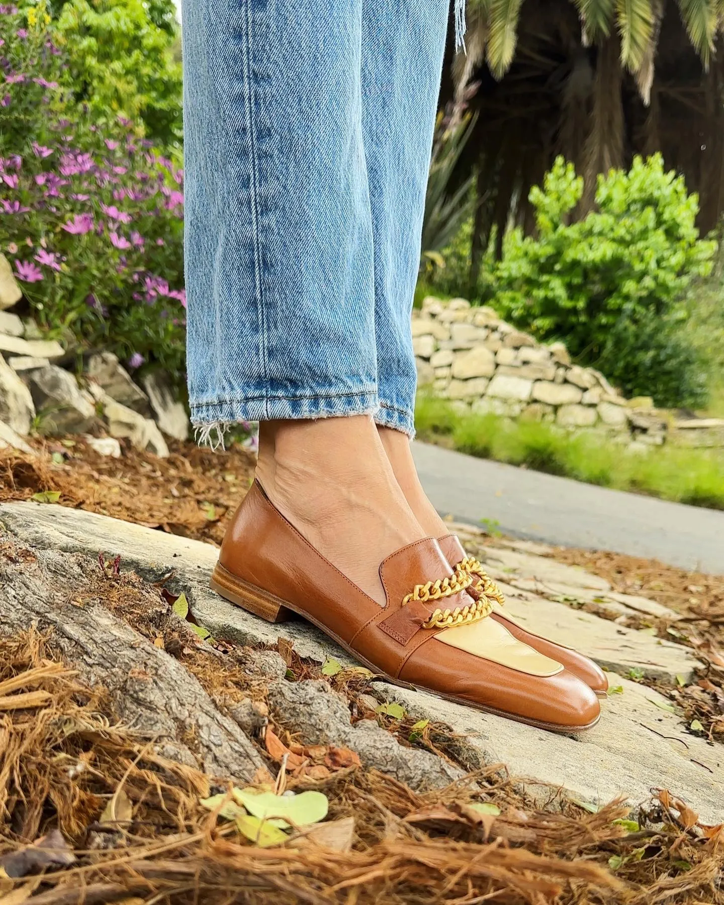 Flat Loafer Tan/Cream