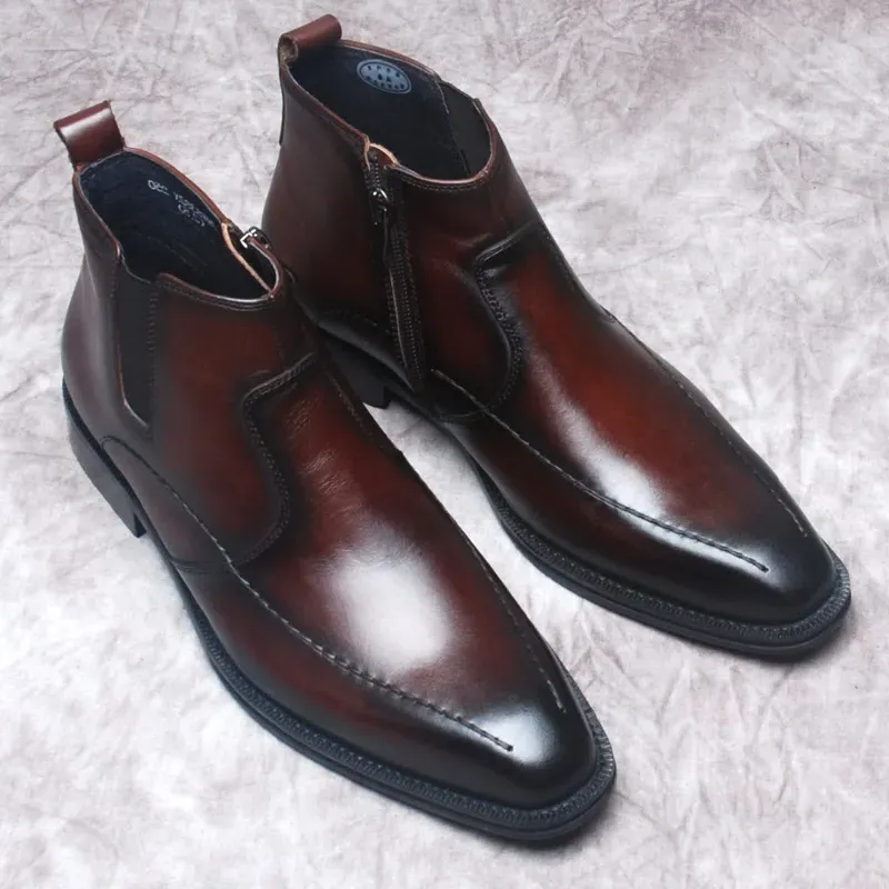 Funki Buys | Boots | Men's Formal Leather Chelsea Ankle Boots