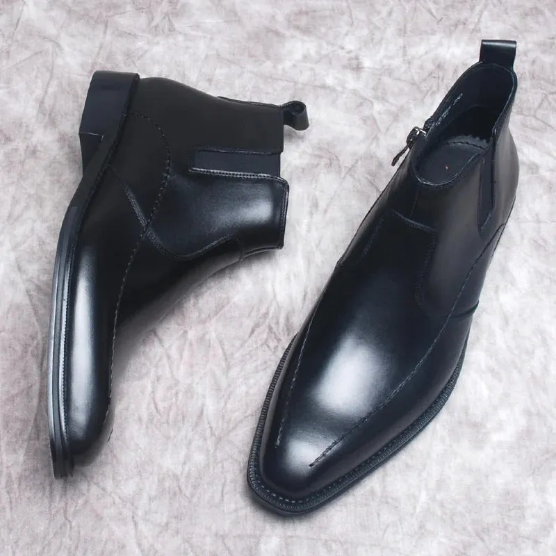 Funki Buys | Boots | Men's Formal Leather Chelsea Ankle Boots