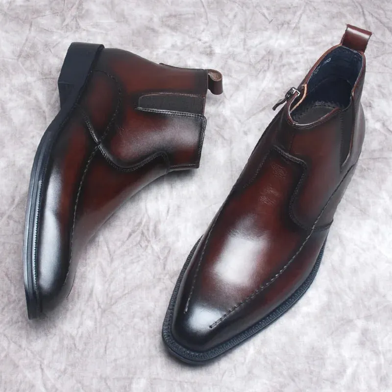 Funki Buys | Boots | Men's Formal Leather Chelsea Ankle Boots