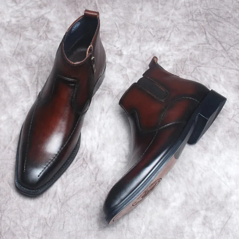 Funki Buys | Boots | Men's Formal Leather Chelsea Ankle Boots