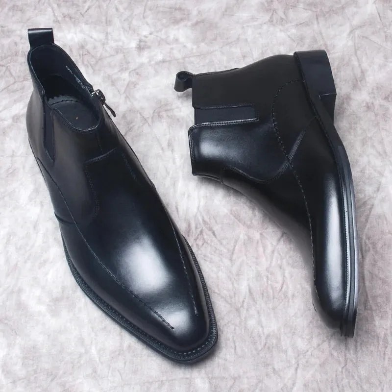 Funki Buys | Boots | Men's Formal Leather Chelsea Ankle Boots