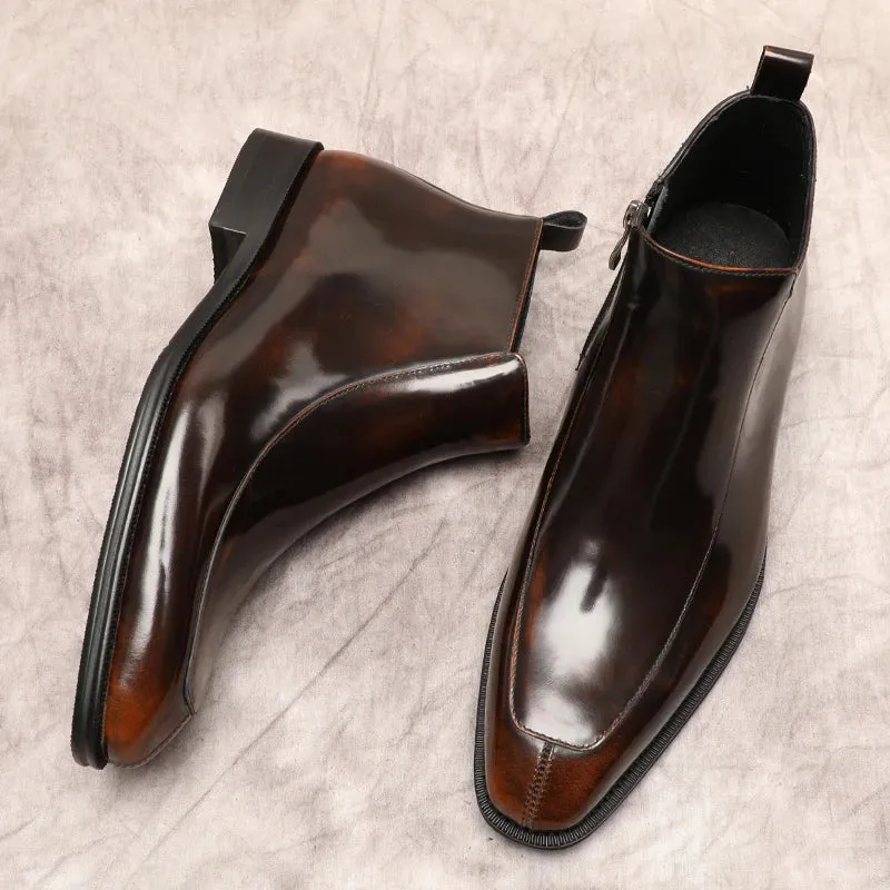 Funki Buys | Boots | Men's Genuine Leather Formal Ankle Boots