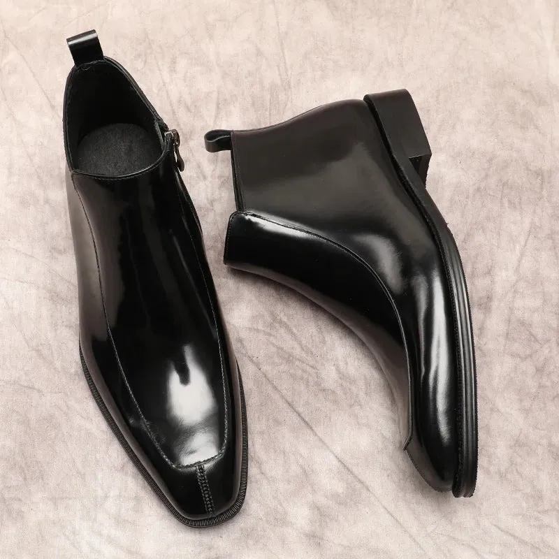 Funki Buys | Boots | Men's Genuine Leather Formal Ankle Boots