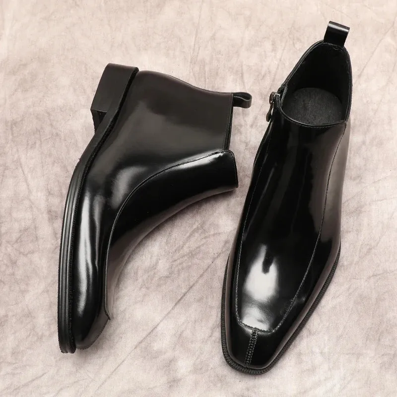 Funki Buys | Boots | Men's Genuine Leather Formal Ankle Boots