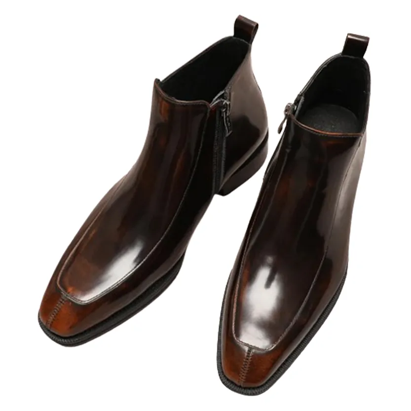 Funki Buys | Boots | Men's Genuine Leather Formal Ankle Boots