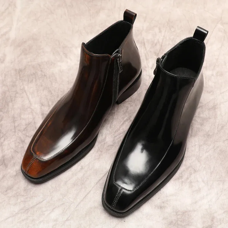 Funki Buys | Boots | Men's Genuine Leather Formal Ankle Boots