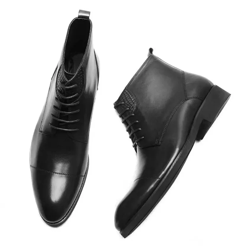 Funki Buys | Boots | Men's High-Top Leather Derby Dress Boots