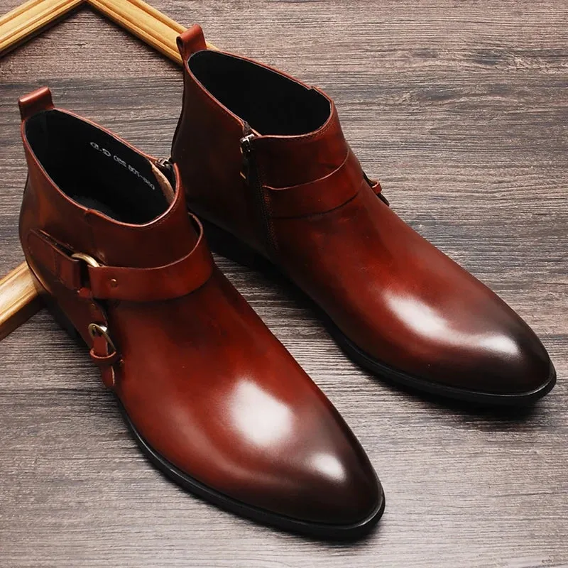 Funki Buys | Boots | Men's Luxury Formal Leather Dress Boots