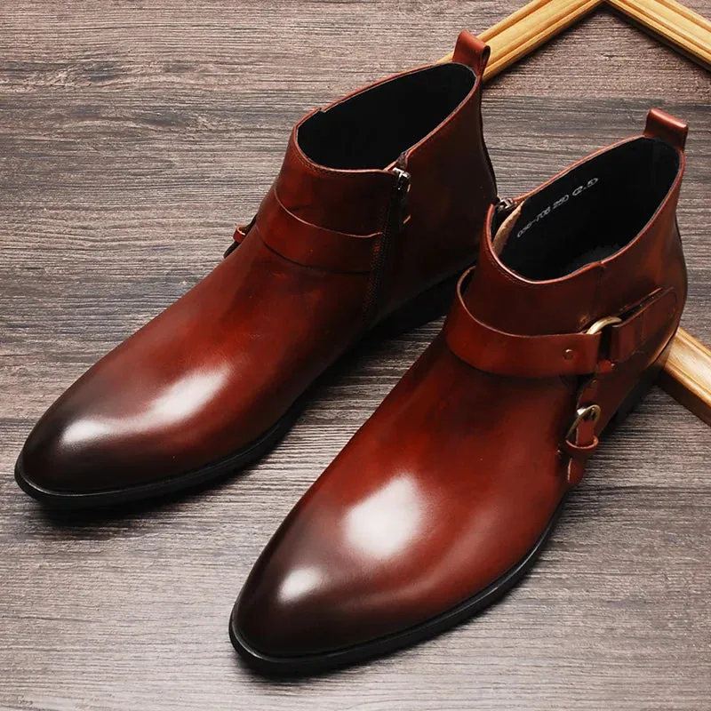 Funki Buys | Boots | Men's Luxury Formal Leather Dress Boots