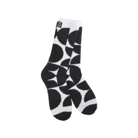 Geo B/W Cozy Crew Socks - Womens