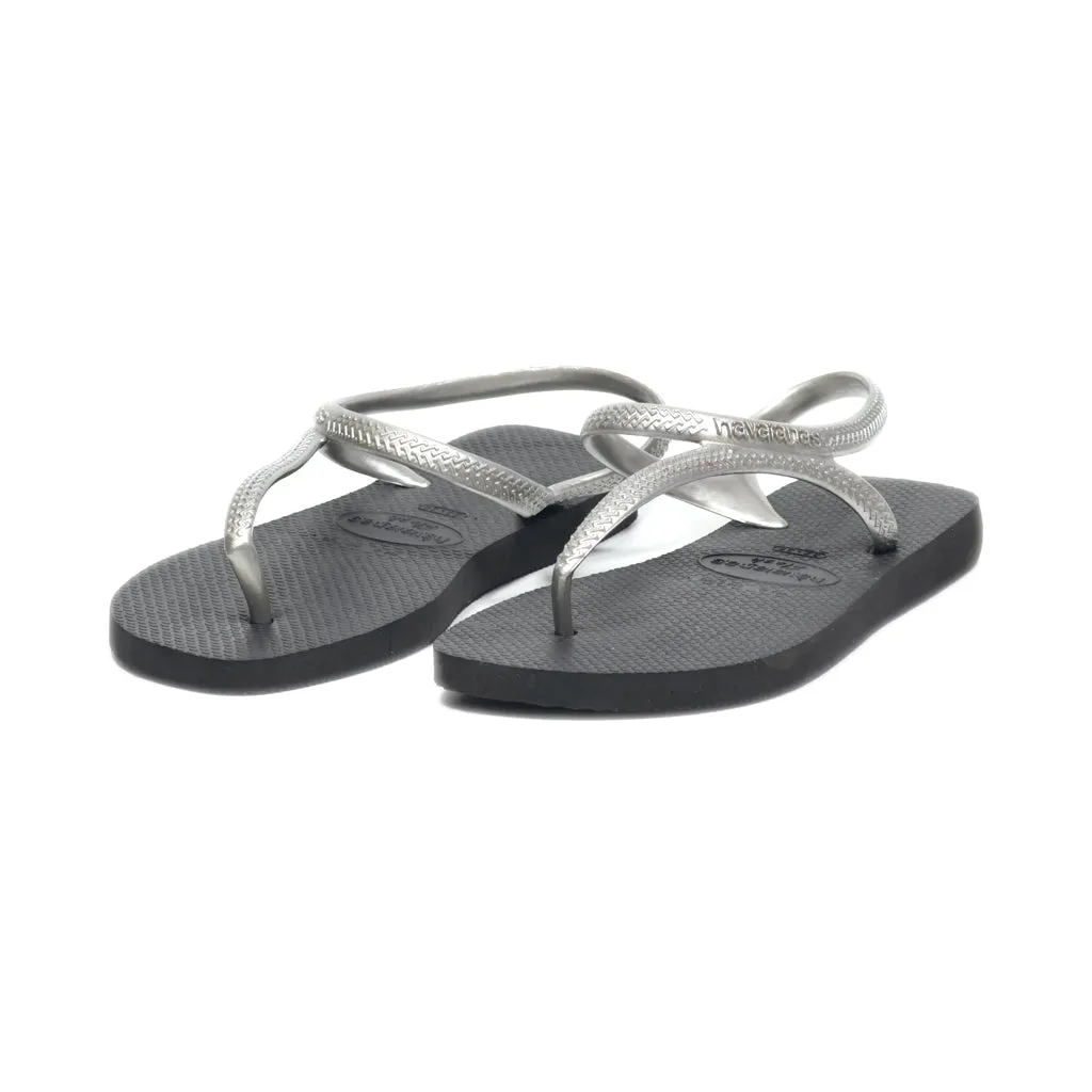 Havaianas Slippers Rubber Silver Colour For Women