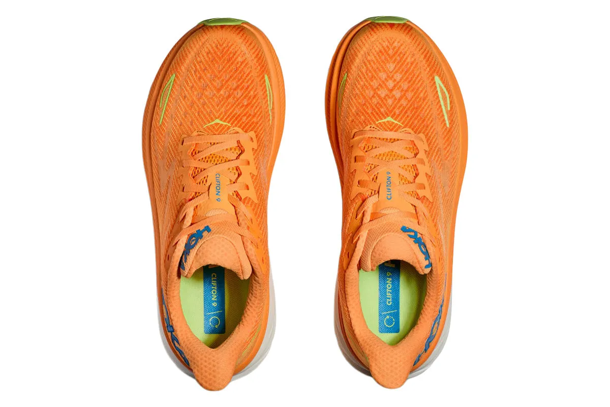 Hoka Clifton 9 D Solar Flare/Lettuce Mens