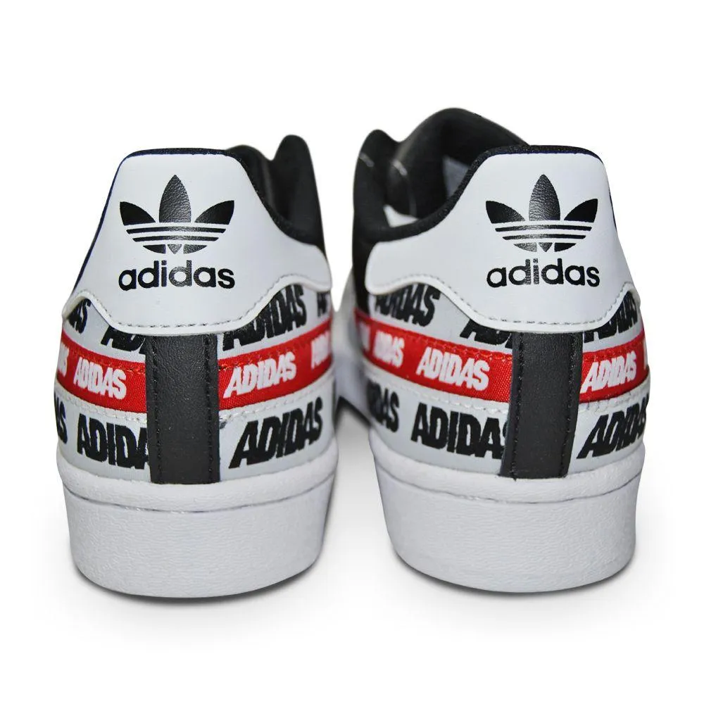 Juniors Adidas Superstar J - FX5872 - Black Superstar Taping