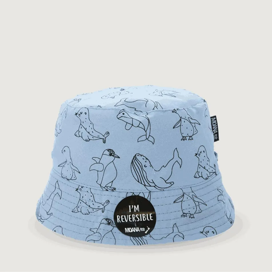 Kids Reversible Bucket Hat - Blue/Black