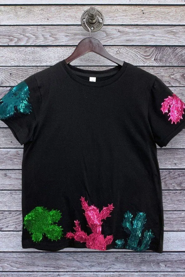 LBL SEQUIN CACTUS - BLACK