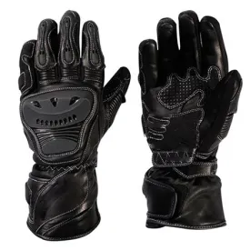 Leather Racing Gloves Crushing Black Race Wear 3.0