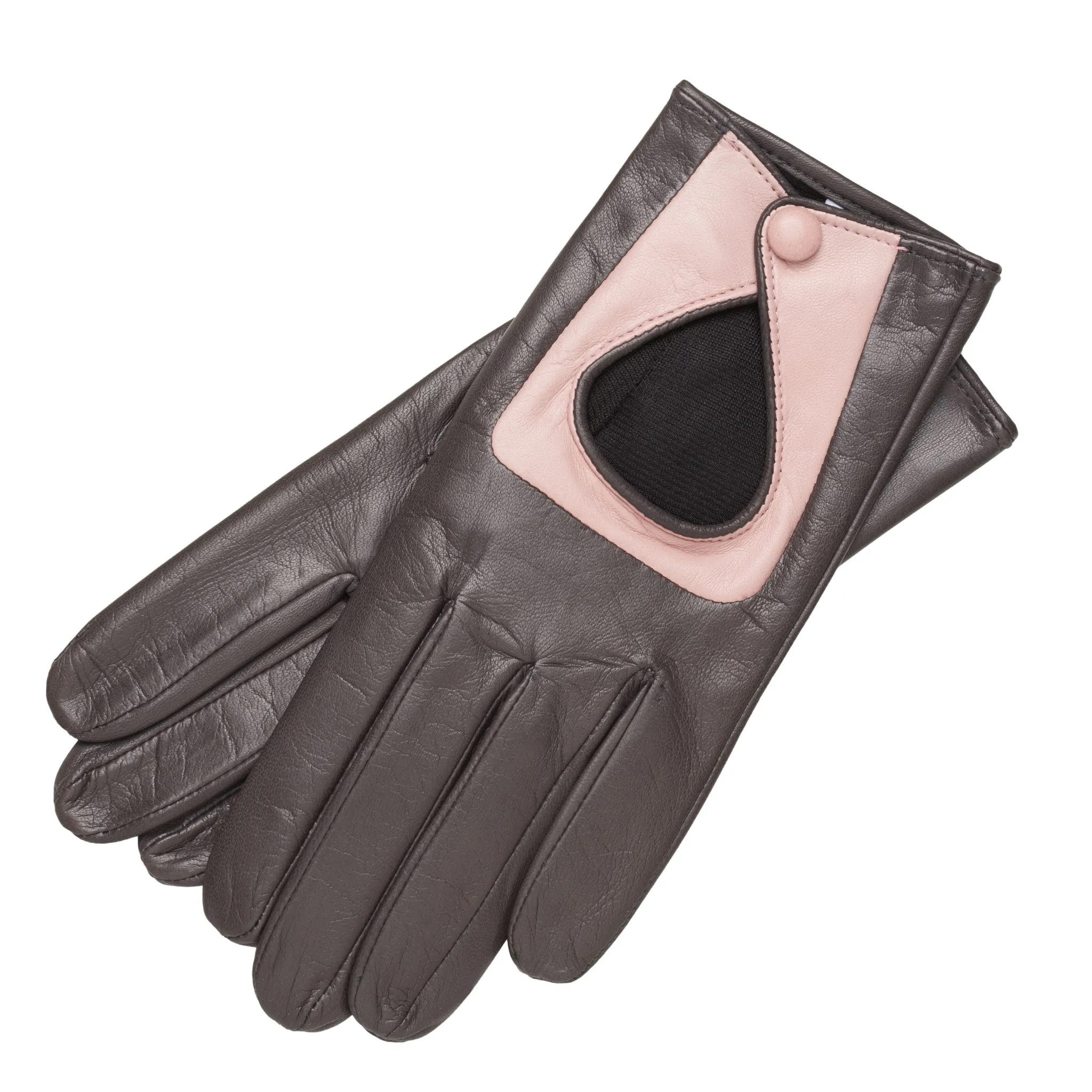 Livorno Grey and Rose Leather Gloves