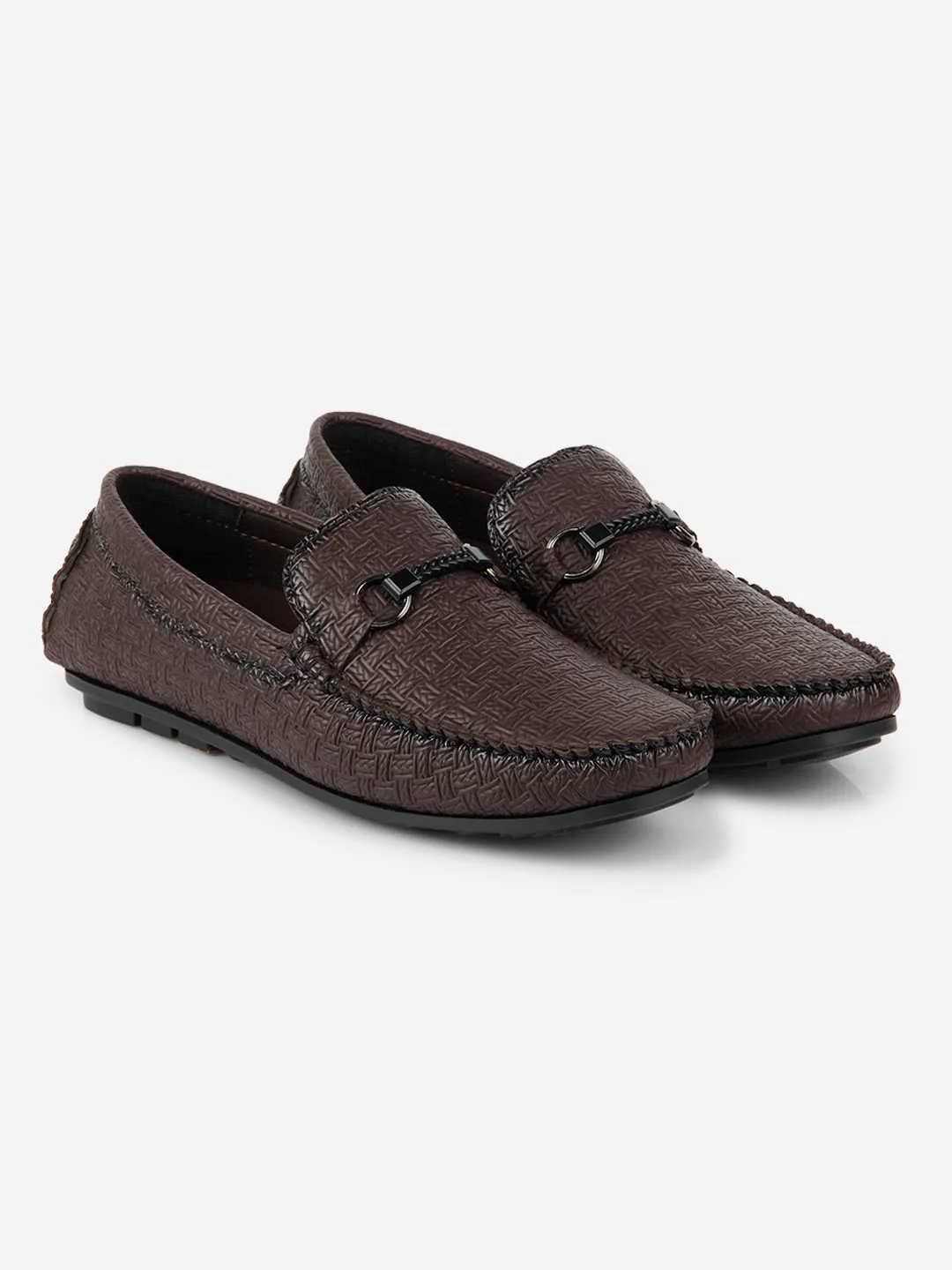 Men's Brown Saddle Trim Loafer (IX4104)