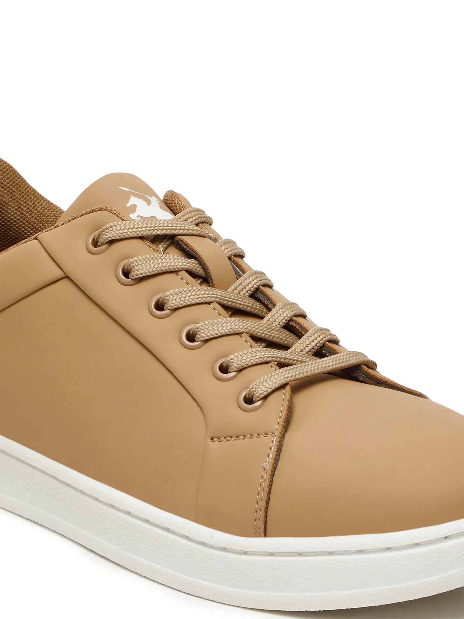 Men's Brown Solid Lace-Up Casual Sneakers