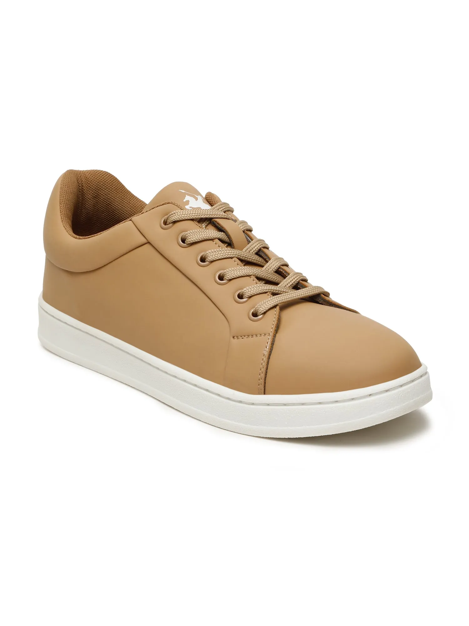 Men's Brown Solid Lace-Up Casual Sneakers