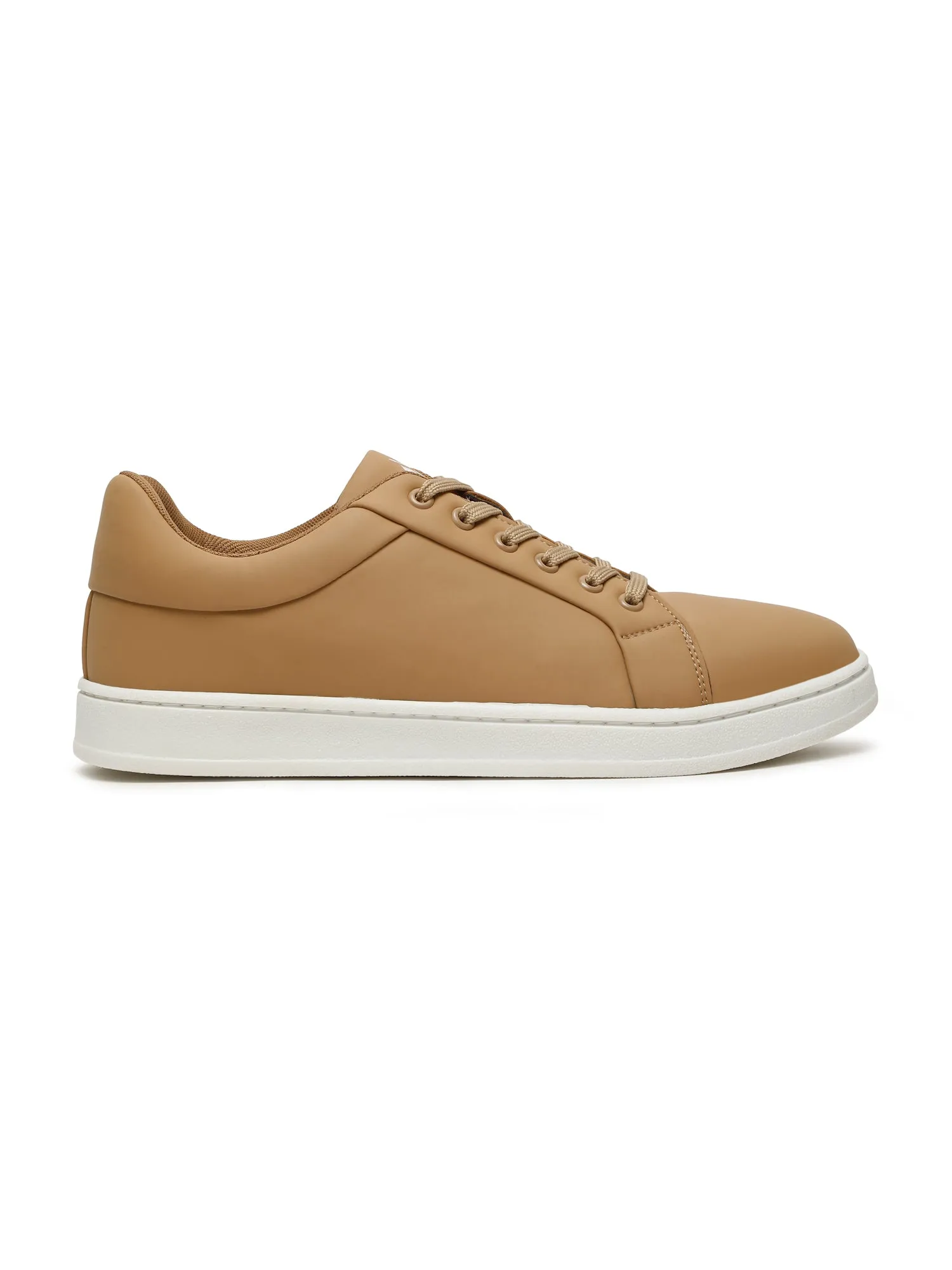 Men's Brown Solid Lace-Up Casual Sneakers