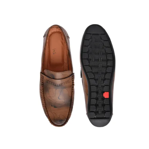 Men's Chic Brown Synthetic Slip-On Loafers