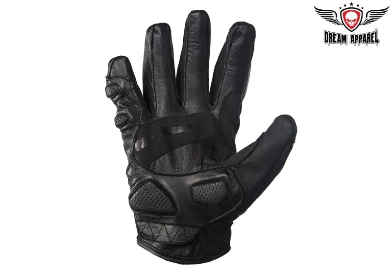 Men's Soft Leather Riding Short Gloves