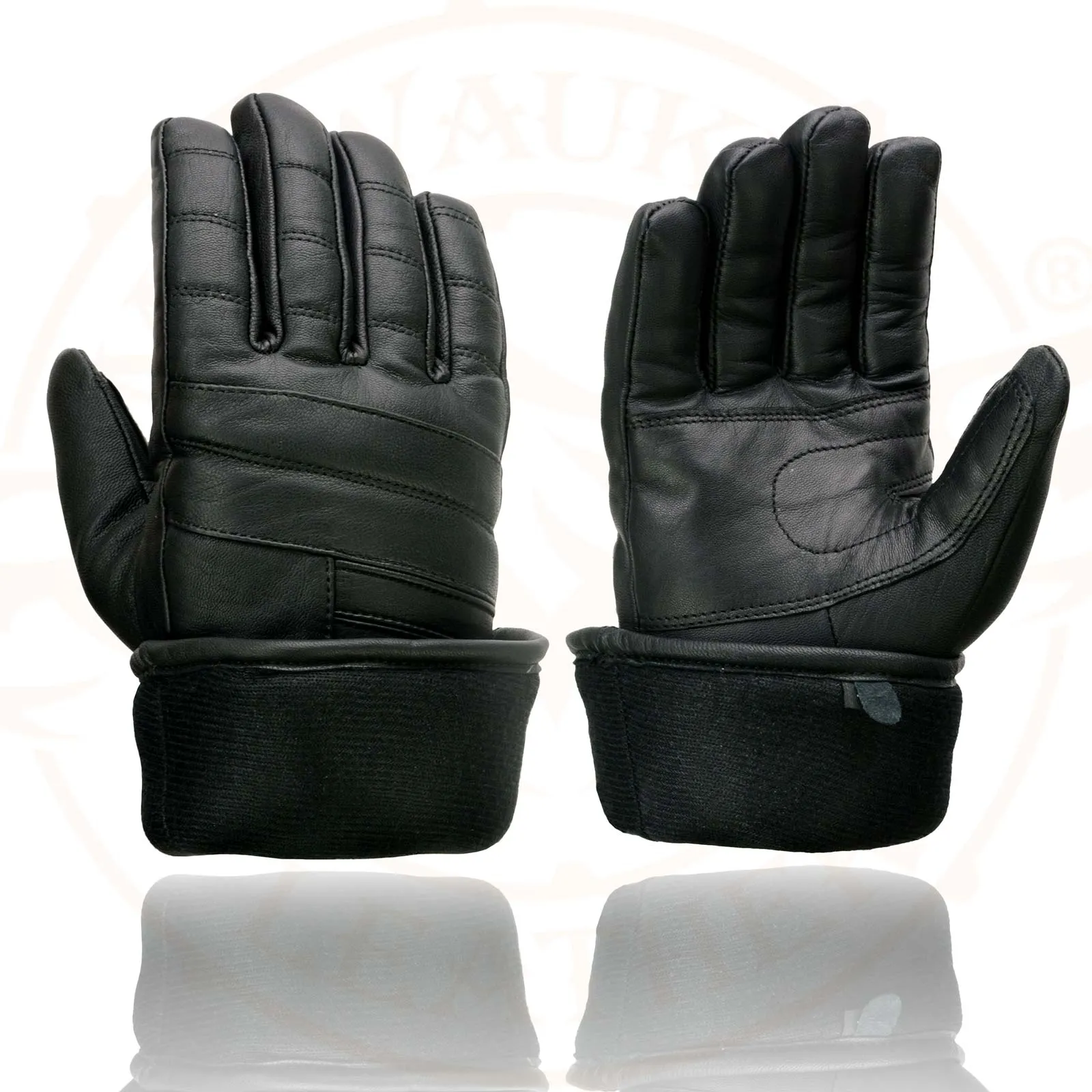 Milwaukee Leather SH230 Men's Black Leather Warm Lining Gauntlet