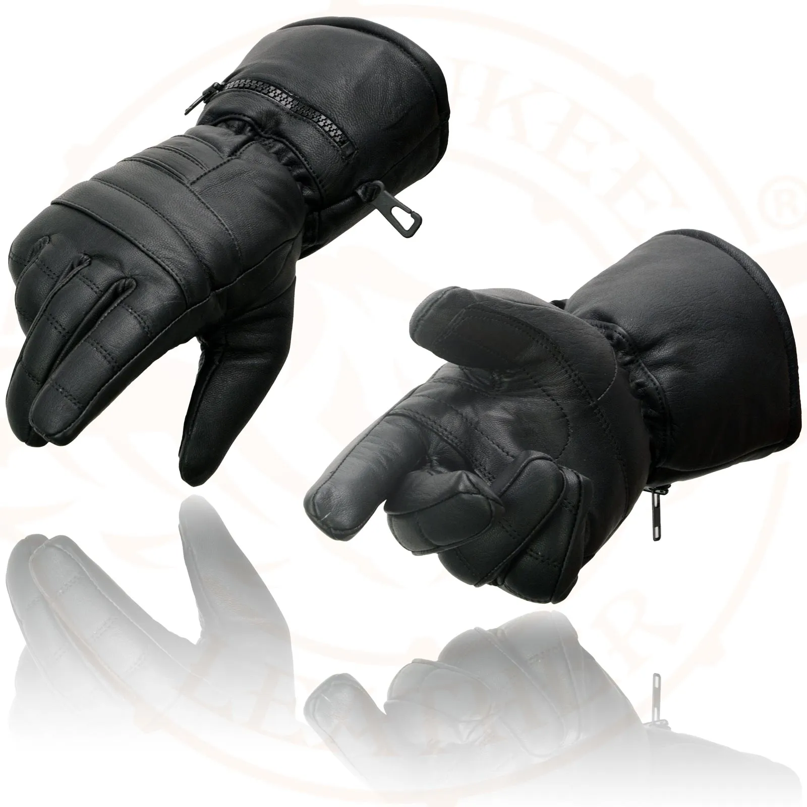 Milwaukee Leather SH230 Men's Black Leather Warm Lining Gauntlet