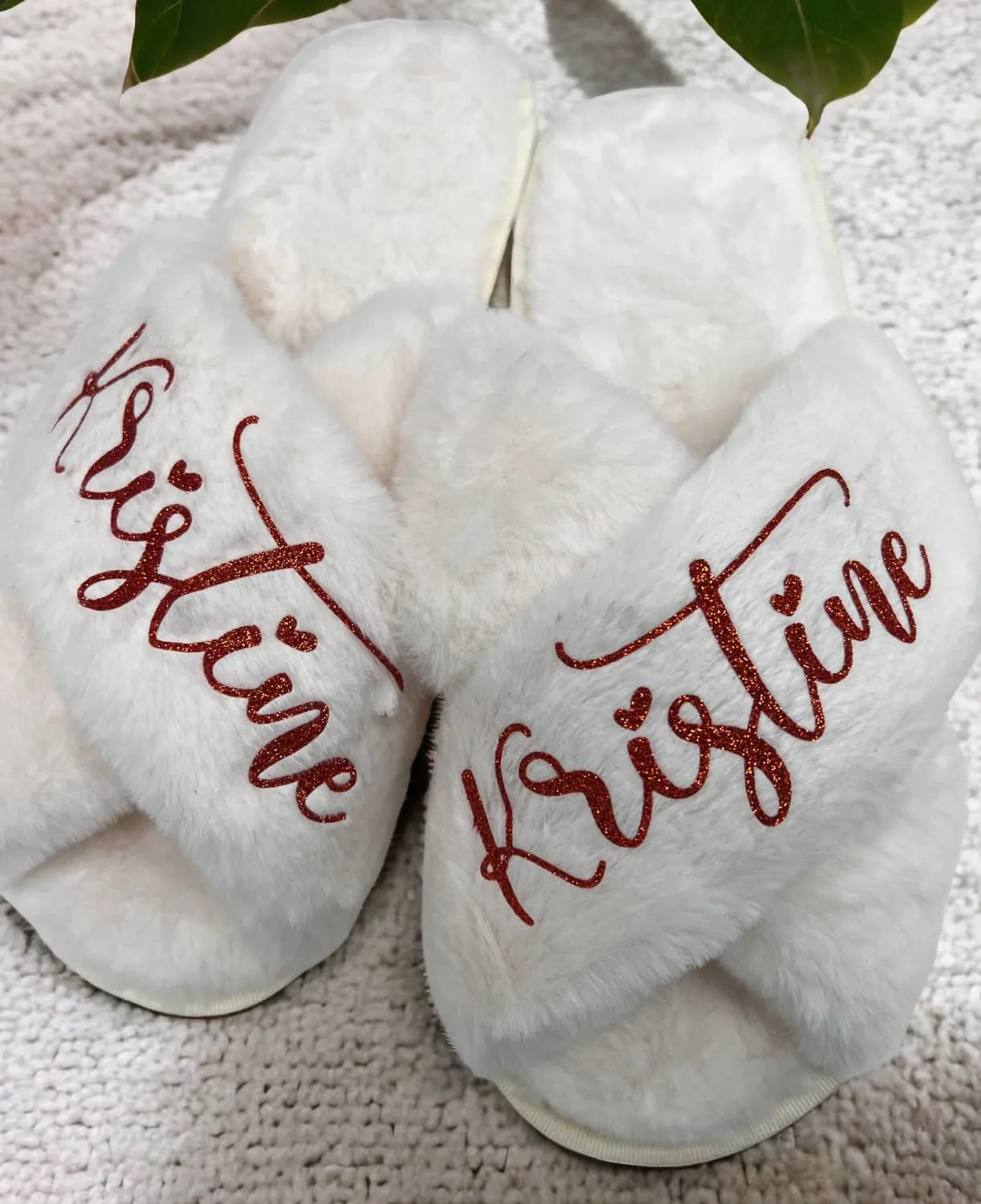 Personalized Fluffy Slippers - Christmas Gifts for Women - Bridal Party Gifts - Personalized Christmas Gift Box Ideas for Mom, Girlfriend - Bridesmaid Slippers Gifts