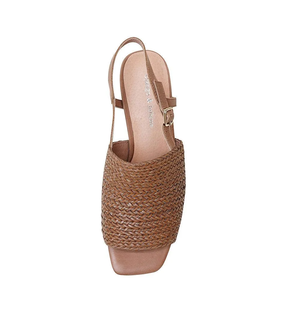 Pickle Tan Weave Leather Heels