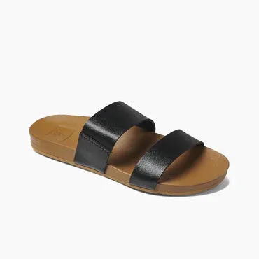 Reef Cushion Vista Slide Sandal Black Natural Women's