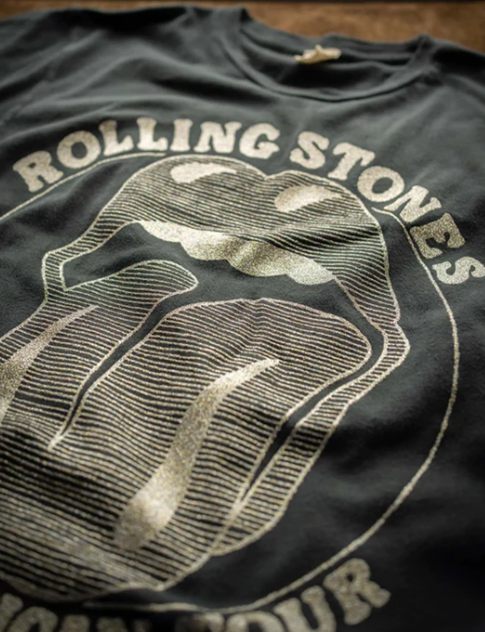 Rolling Stones "Start Me Up" Crew Tee, Coal