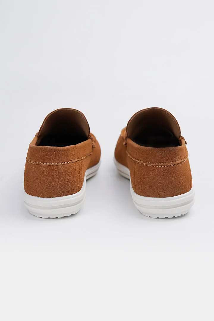 Slip On Suede Loafers - Brown