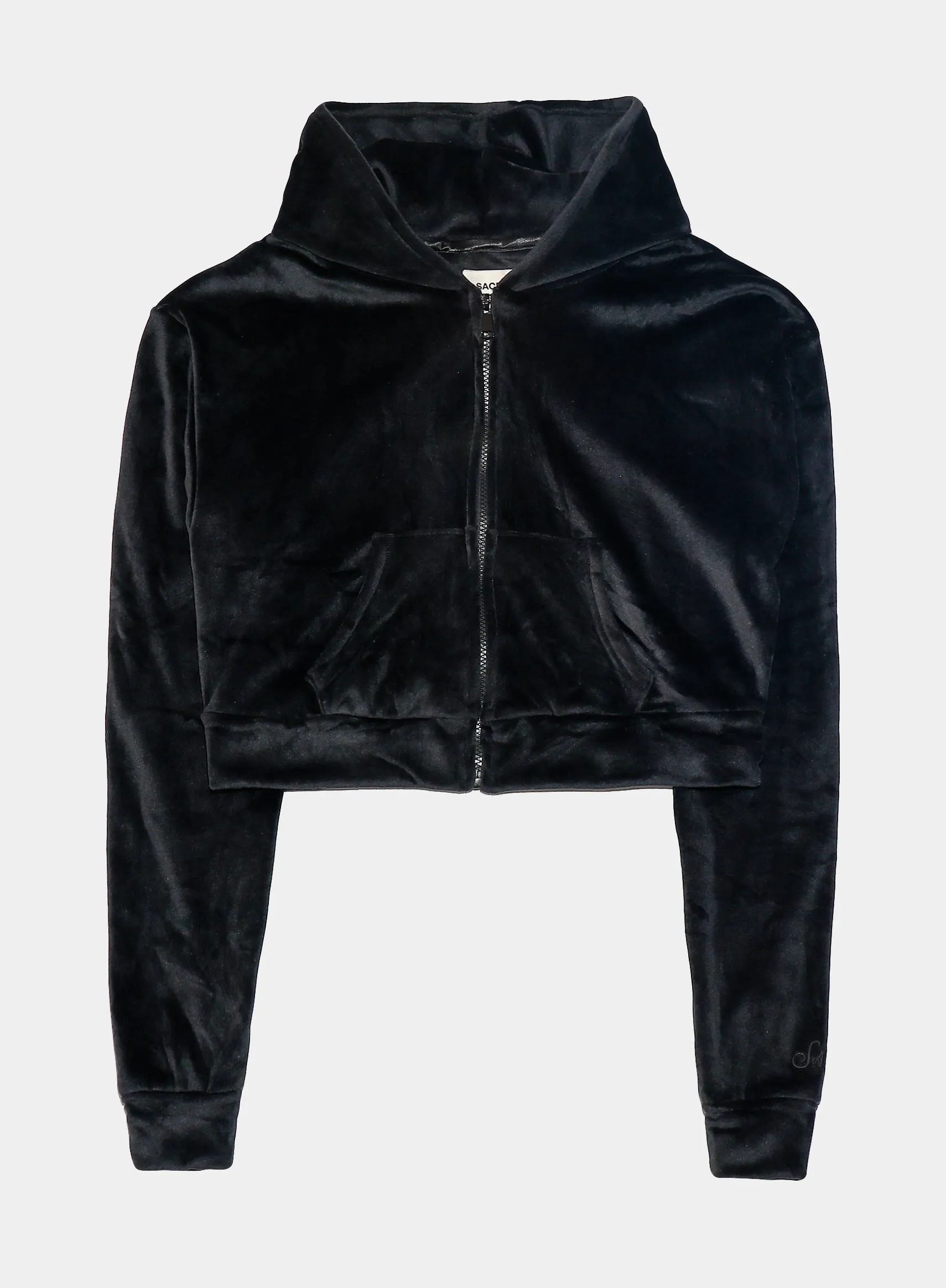 Solei Velour Womens Hoodie (Obsidian Black)