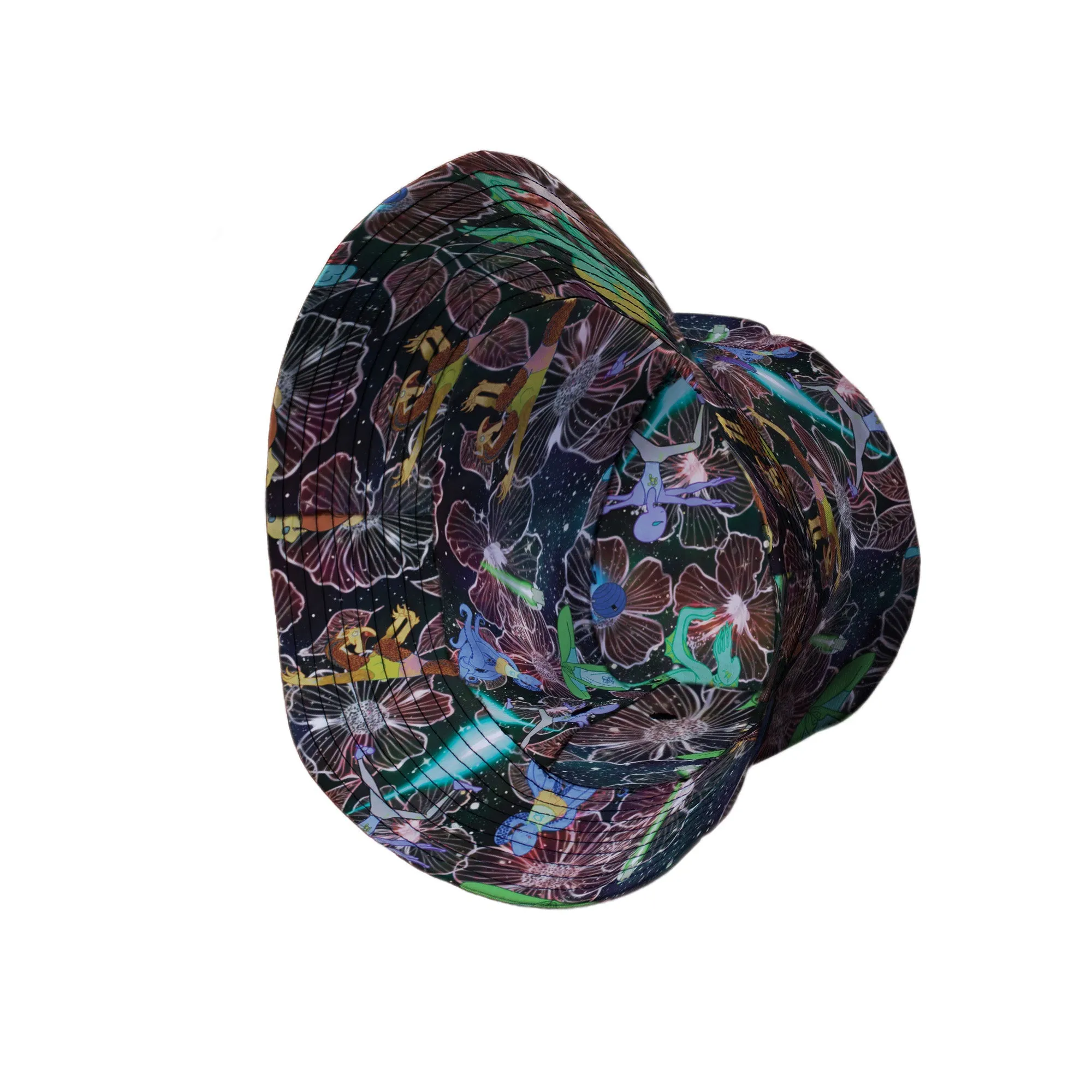 Space Alien Yoga Red Bucket Hat